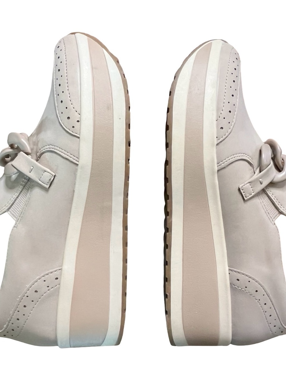 Dolce Vita Chain Platform Loafers Beige Size 8 Like New - Picture 6 of 9